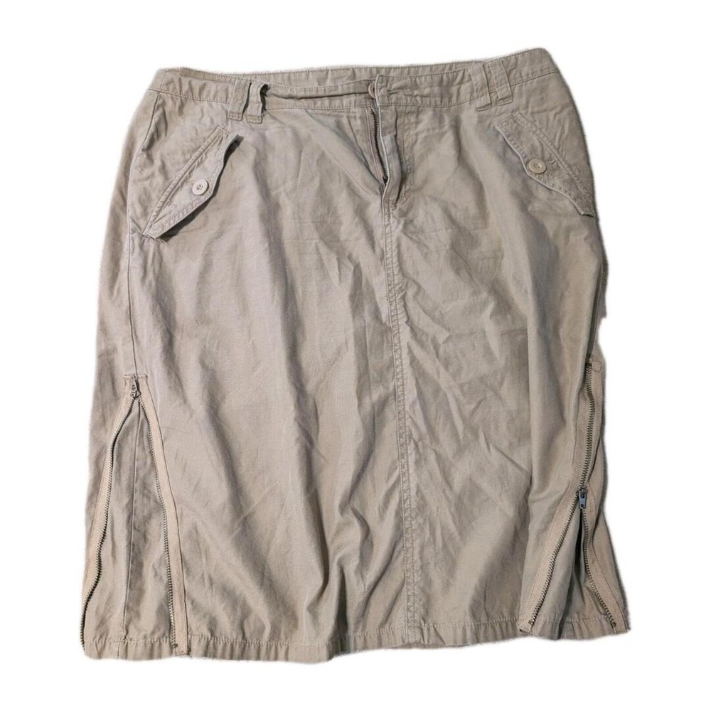 Vintage 90s Inspired Divided Size 12 Cargo Skirt Work Hiking Beige